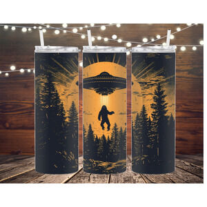 UFO Bigfoot Alien Metal Insulated Stainless Steel tumbler, water bottle, ufo cup